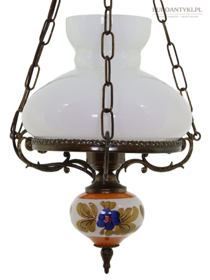 Rustykalna lampa sufitowa mosiężna
